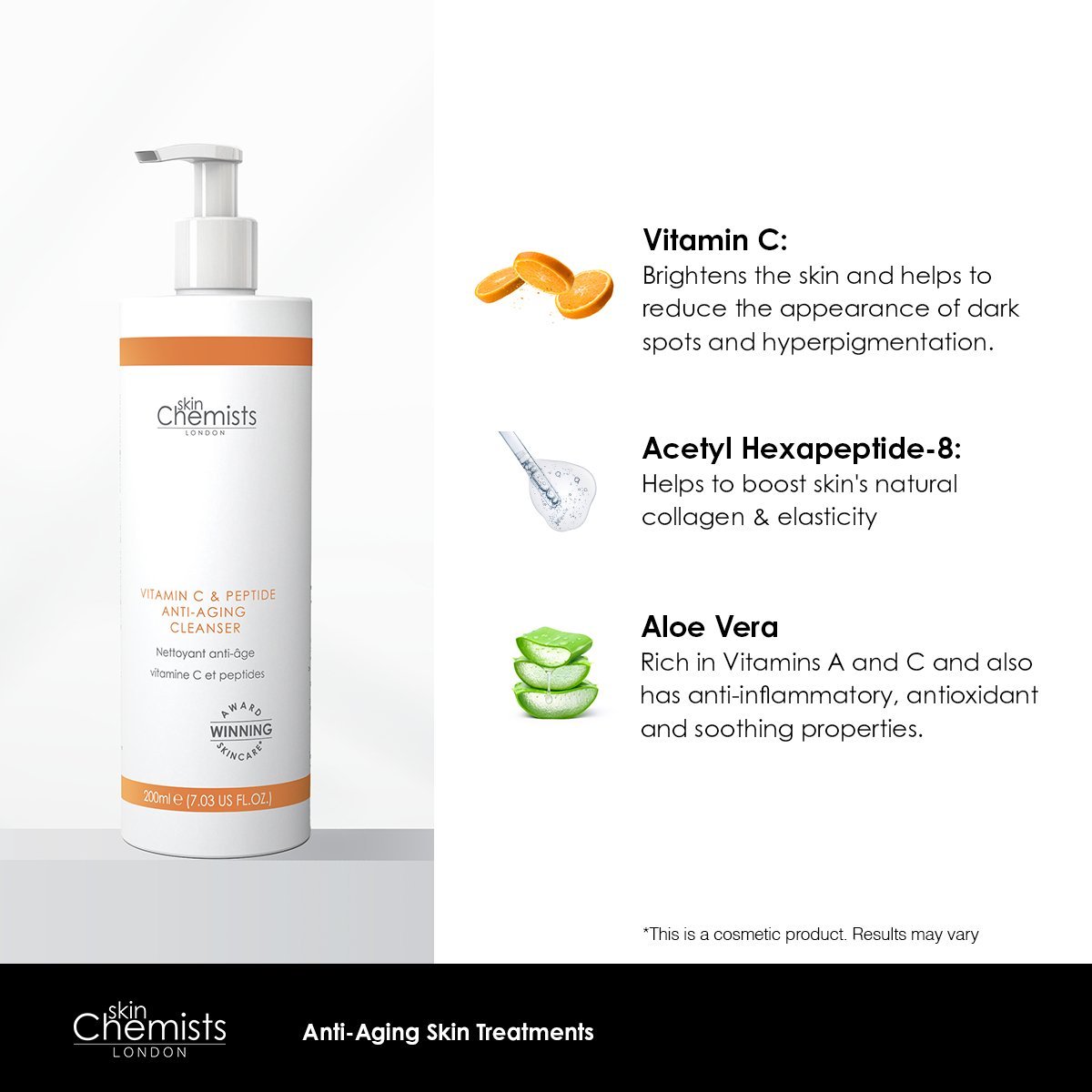 Vitamin C & Peptide Cleanser 200ml - Herbalshire Handmade Herbal Products
