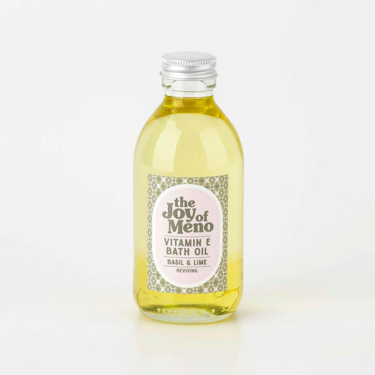 VITAMIN E BATH OIL LIME & BASIL - Herbalshire Handmade Herbal Products