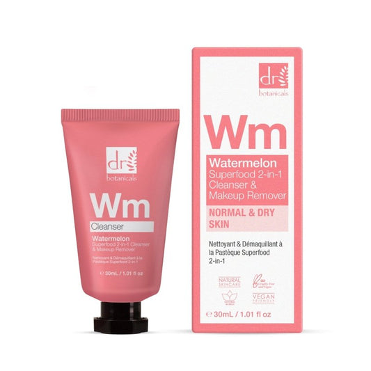 Watermelon Superfood 2 - In - 1 Cleanser & Makeup Remover 30ml - Herbalshire Handmade Herbal Products