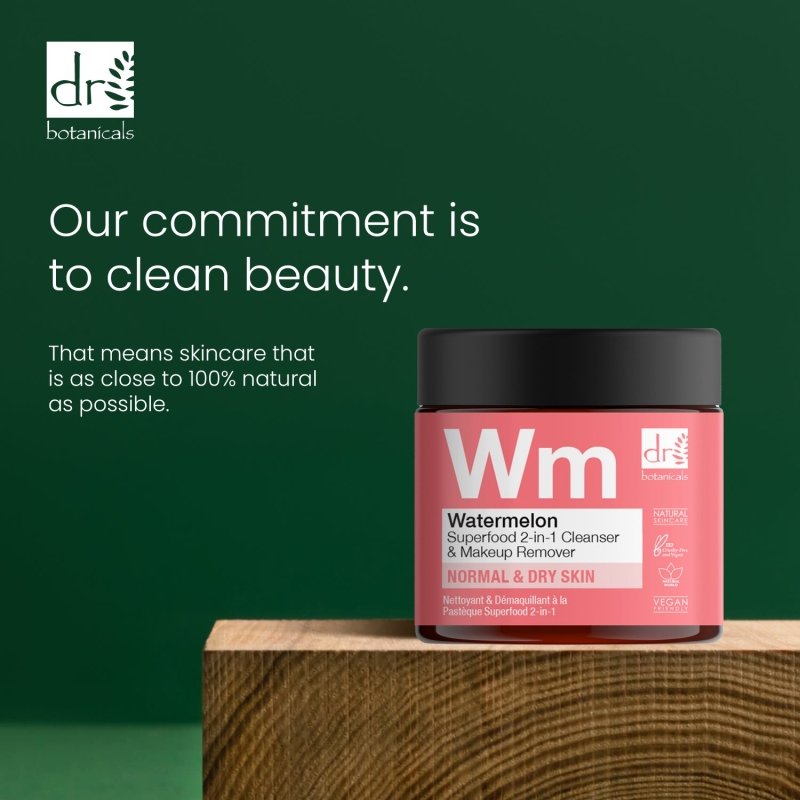 Watermelon Superfood 2 - In - 1 Cleanser & Makeup Remover 60ml - Herbalshire Handmade Herbal Products