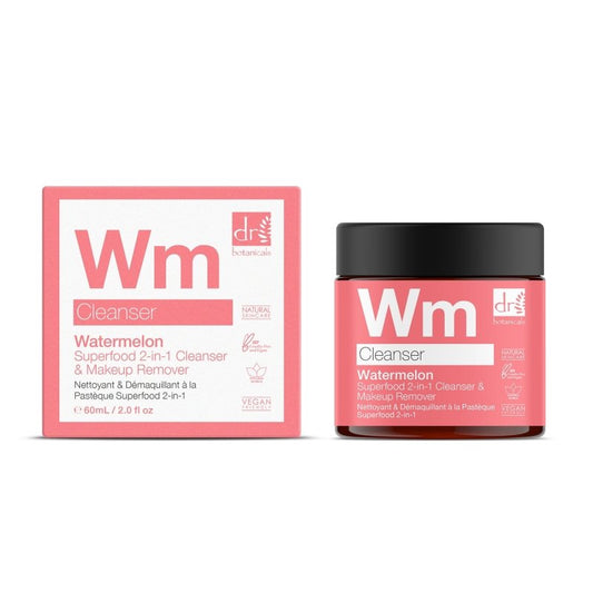 Watermelon Superfood 2 - In - 1 Cleanser & Makeup Remover 60ml - Herbalshire Handmade Herbal Products