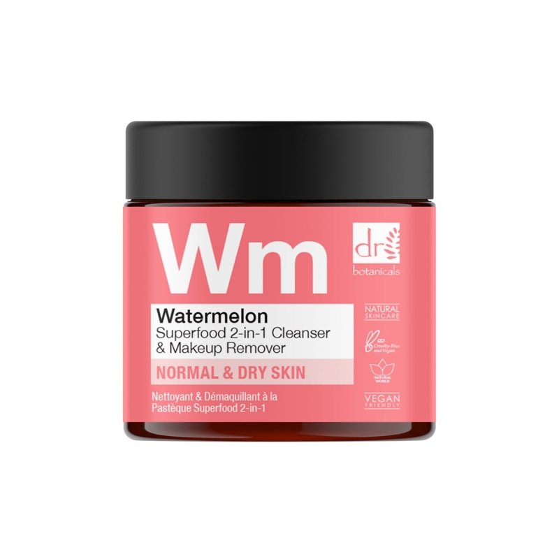 Watermelon Superfood 2 - In - 1 Cleanser & Makeup Remover 60ml - Herbalshire Handmade Herbal Products