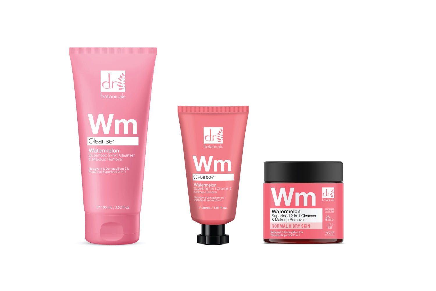 Watermelon Superfood 2 - in - 1 Cleanser & Makeup Remover Trio - Herbalshire Handmade Herbal Products