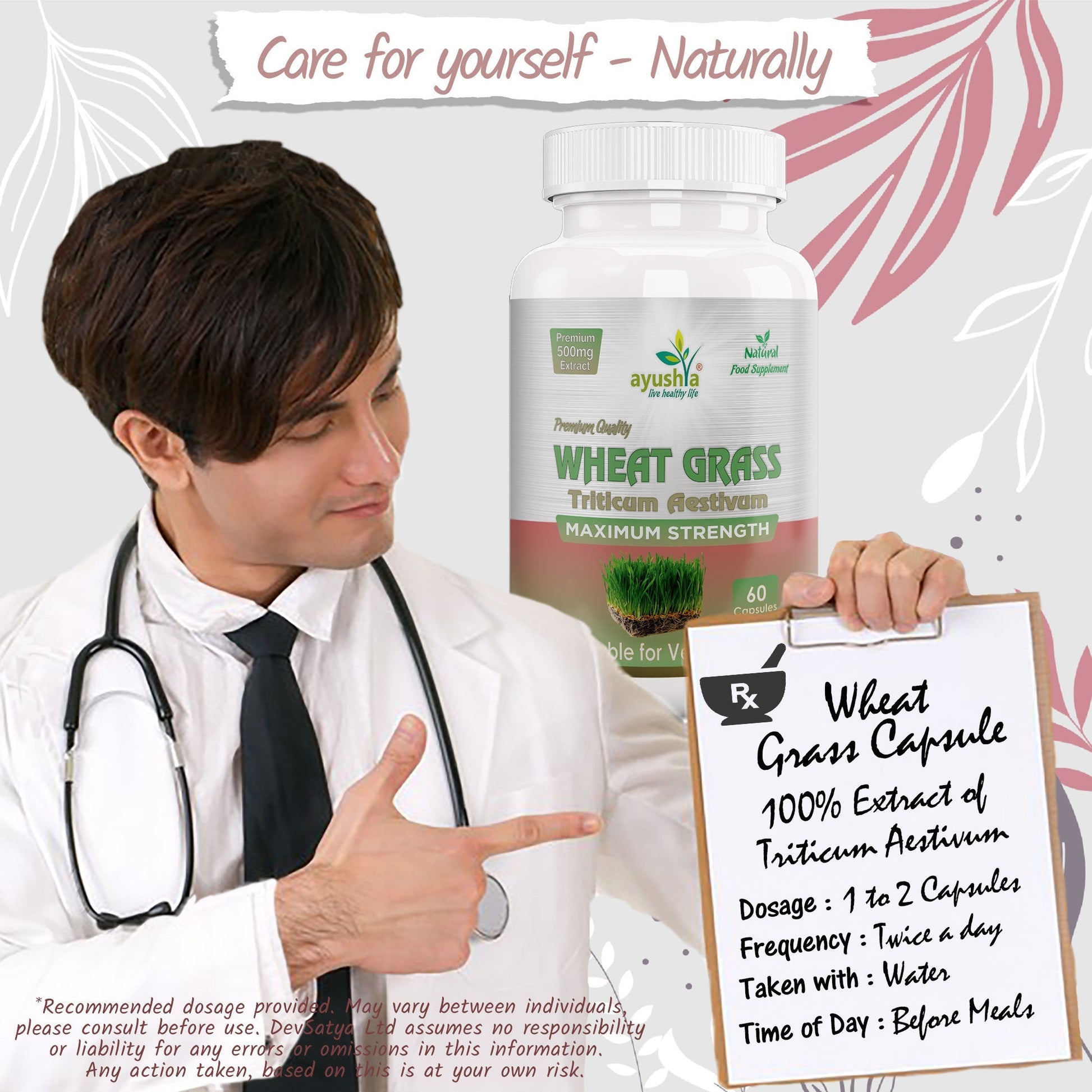 Wheat Grass Capsule - Herbalshire Handmade Herbal Products