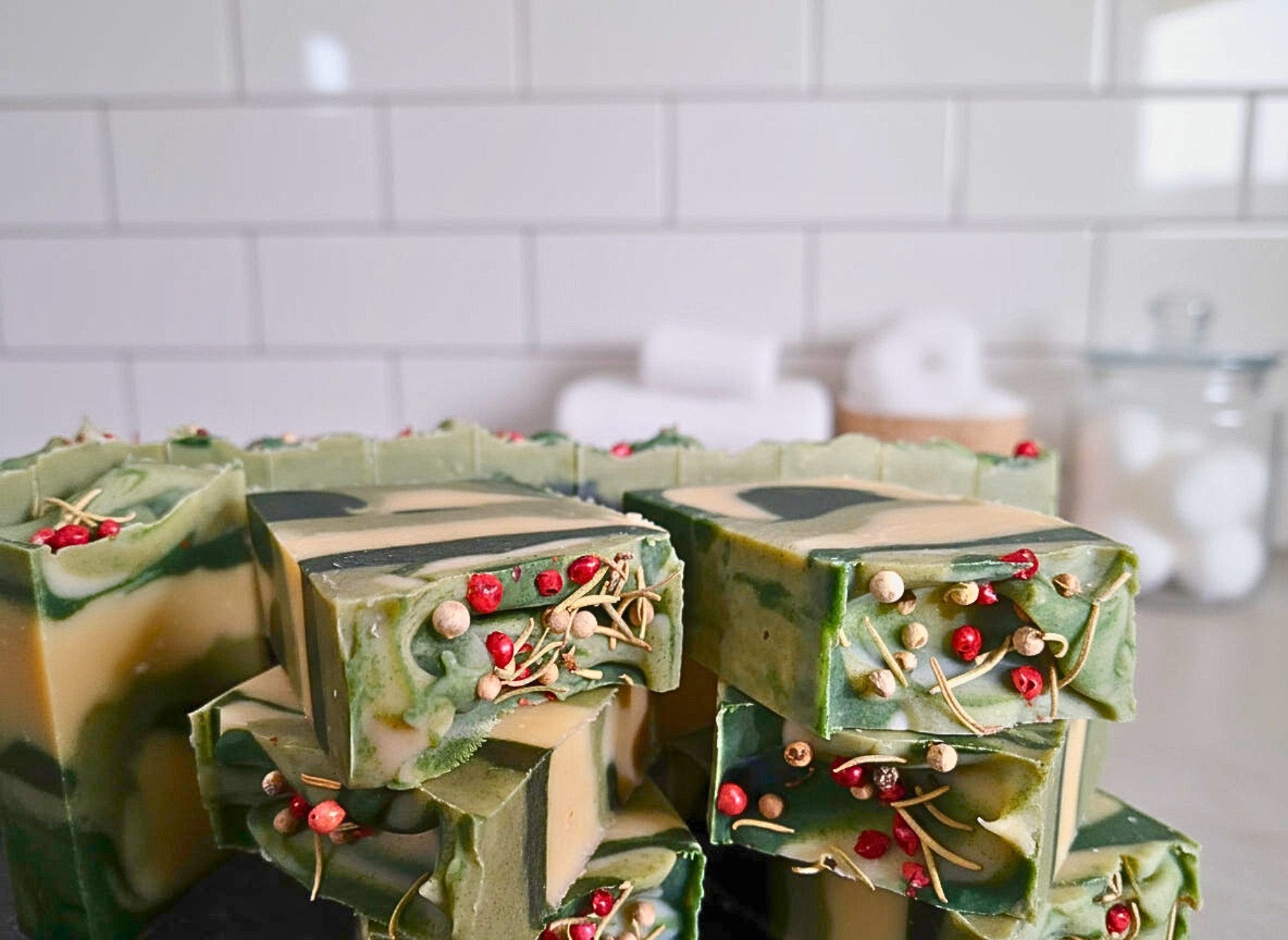 Winter Woodland Handmade Vegan Soap – Pine Juniper & Rosemary - Herbalshire Handmade Herbal Products