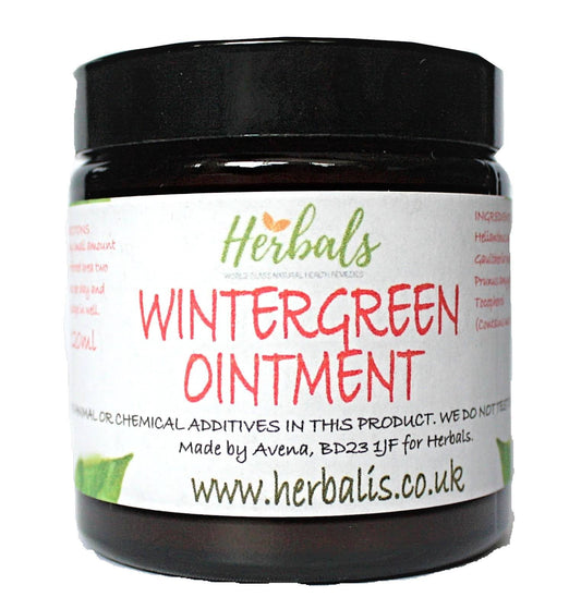 Wintergreen Ointment - Natural Herbal Pain Relief Balm 60ml - 200ml Muscle Aches - Herbalshire Handmade Herbal Products