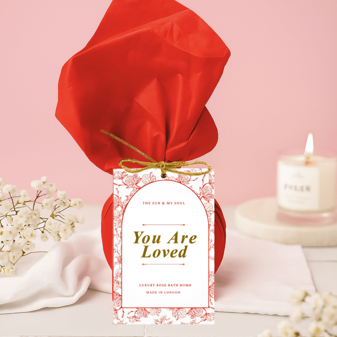 You Are Loved - Vintage Floral Rose Bath Bomb - Herbalshire Handmade Herbal Products