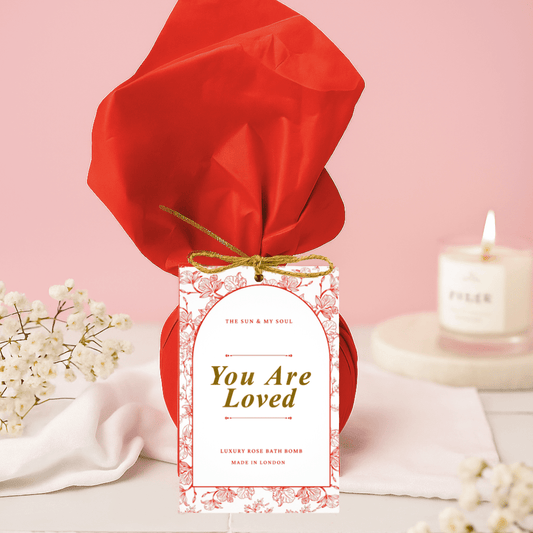 You Are Loved - Vintage Floral Rose Bath Bomb - Herbalshire Handmade Herbal Products