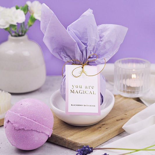 You Are Magical - Blackberry Bath Bomb Relaxing Soak - Herbalshire Handmade Herbal Products