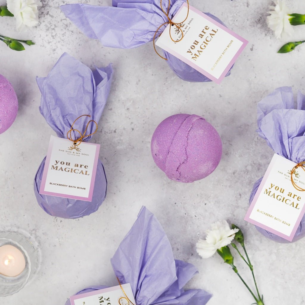 You Are Magical - Blackberry Bath Bomb Relaxing Soak - Herbalshire Handmade Herbal Products