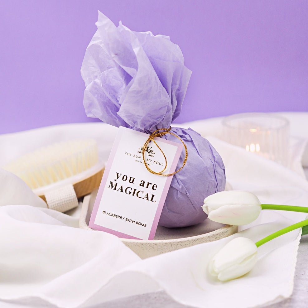 You Are Magical - Blackberry Bath Bomb Relaxing Soak - Herbalshire Handmade Herbal Products