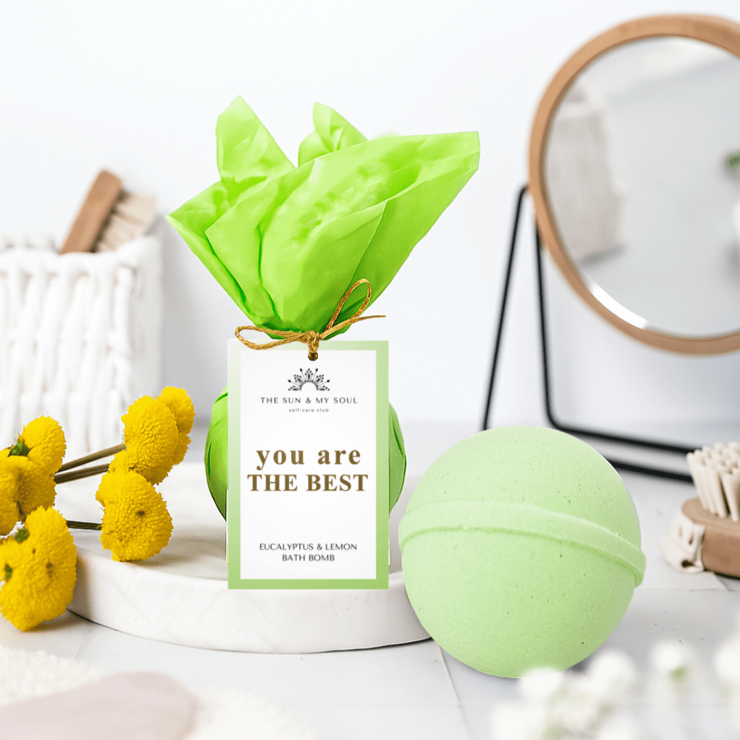 You Are The Best - Peppermint, Tea Tree Bath Bomb Refreshing Soak - Herbalshire Handmade Herbal Products