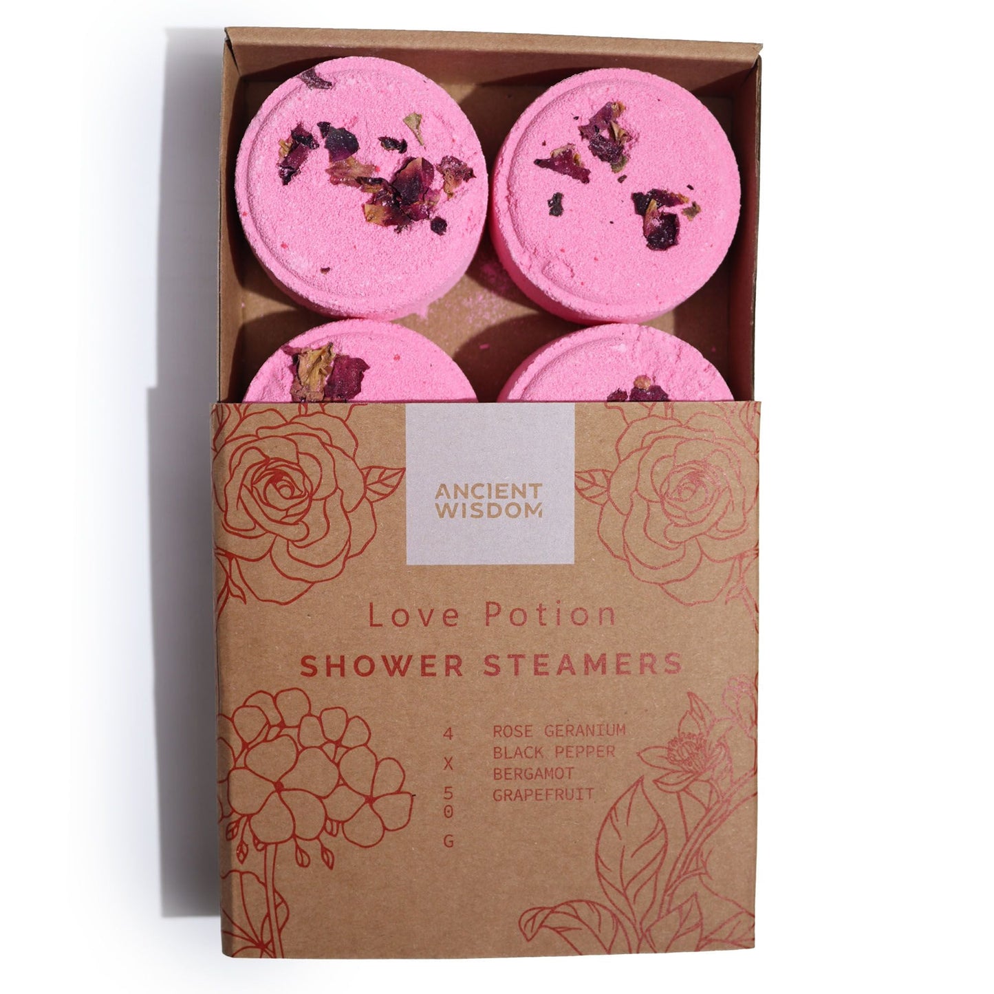 Zen Shower Steamers - Therapy Wellness Gift Set - Love Potion - Herbalshire Handmade Herbal Products