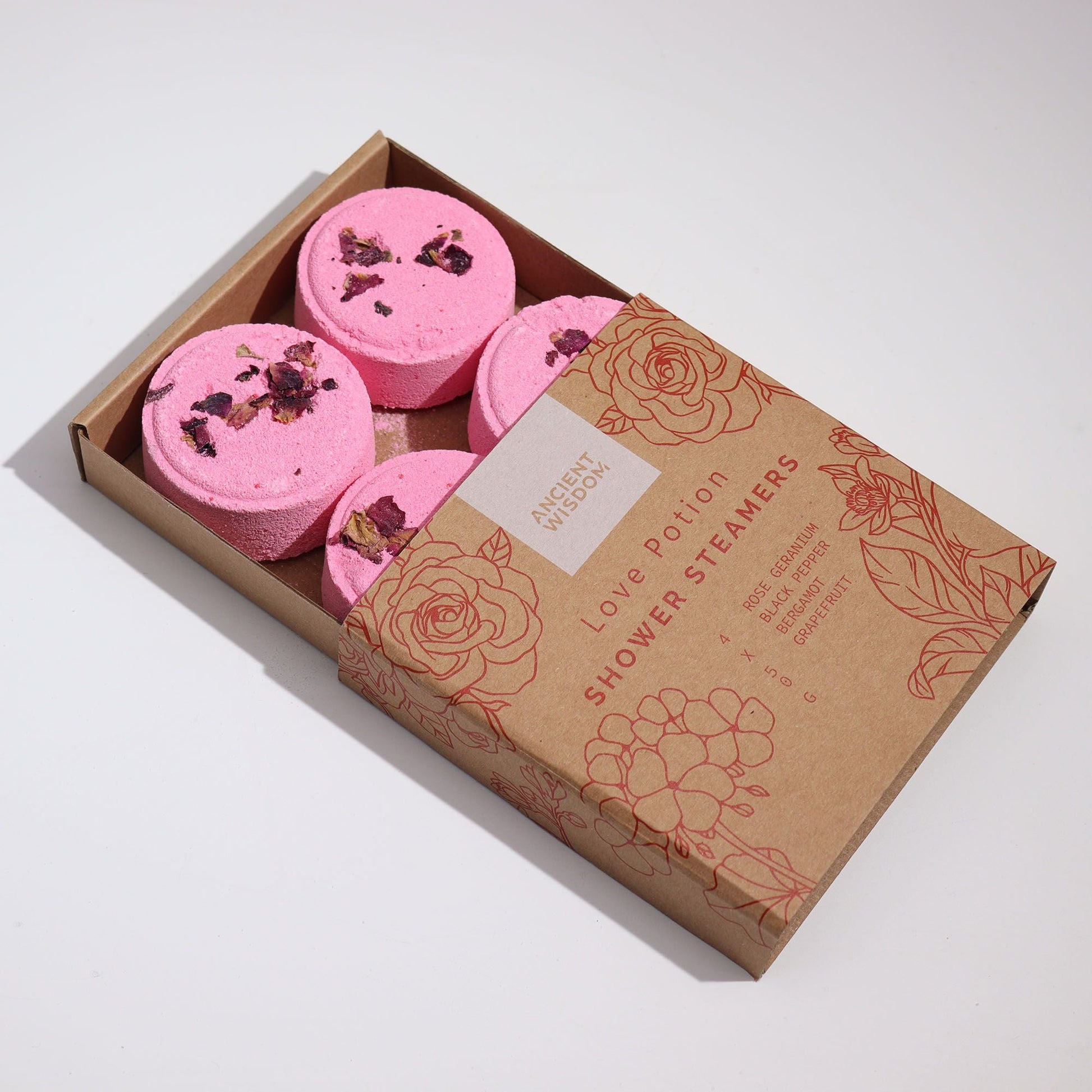 Zen Shower Steamers - Therapy Wellness Gift Set - Love Potion - Herbalshire Handmade Herbal Products