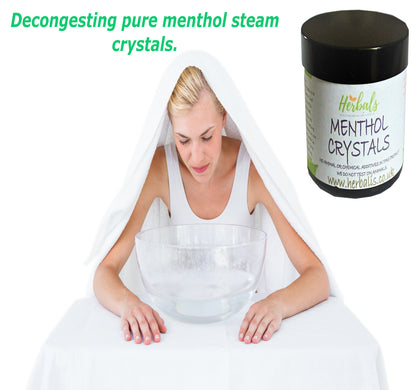 Menthol Crystals Inhalation For Coughs Flu Clear Sinus Peppermint Crystal